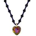 b.b. Simon Heart Crystal Necklace –Volcano-Gold - Dudes Boutique