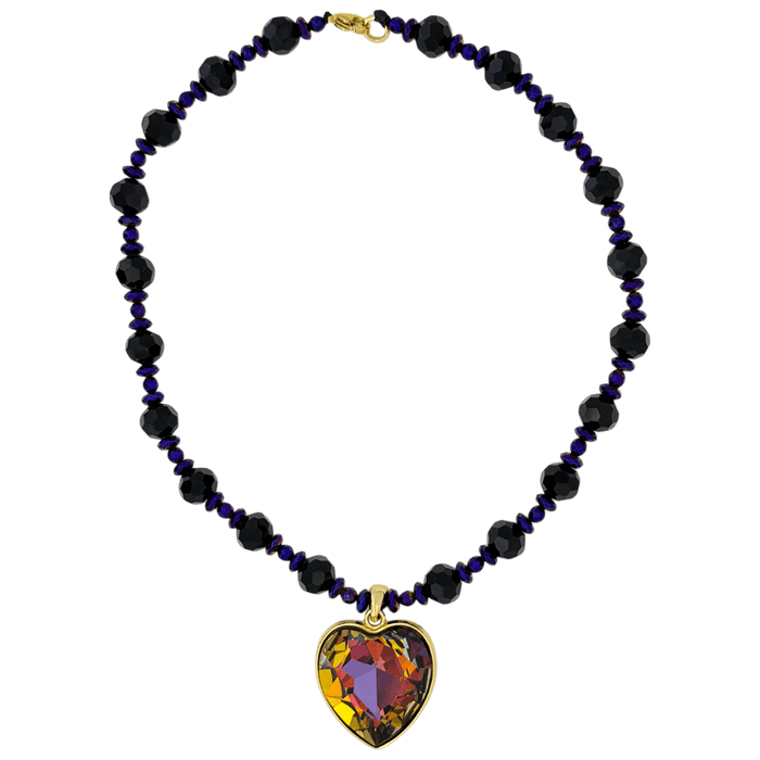 b.b. Simon Heart Crystal Necklace –Volcano-Gold - Dudes Boutique