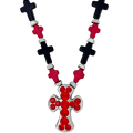 b.b. Simon Rounded Cross Necklace –Red/Black-Lt.Siam-SF - Dudes Boutique