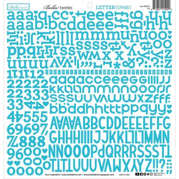 Besties Letter Scramble Alpha Stickers - Ice