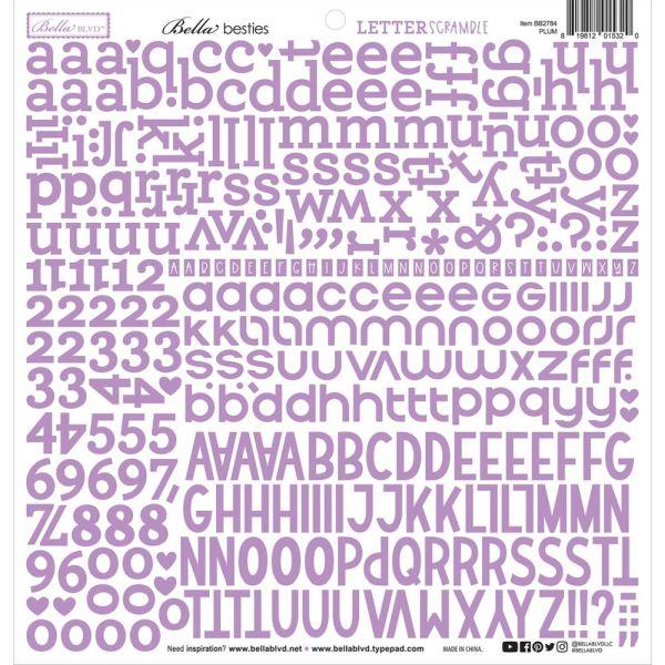 Besties Letter Scramble Alpha Stickers - Plum