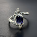 Blue Sapphire Gem Cut Size 7 Ring