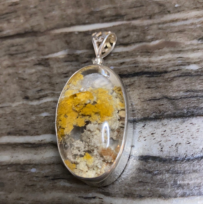 Brazilian Lodolite Garden Quartz Pendant in Sterling Silver