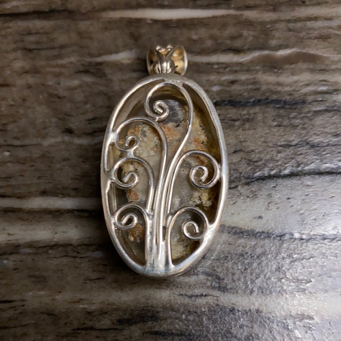 Brazilian Lodolite Garden Quartz Pendant in Sterling Silver