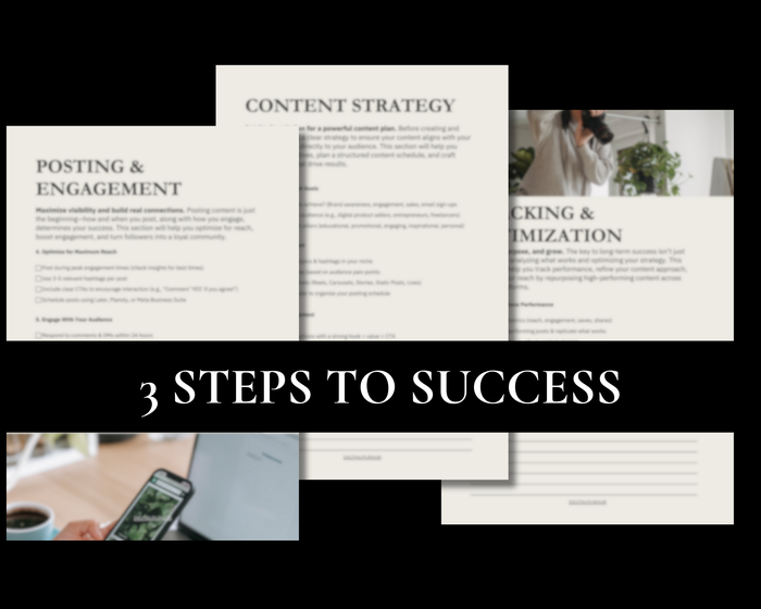 Step-by-step posting & engagement strategy to grow your Instagram, TikTok & Facebook. PLR download available.