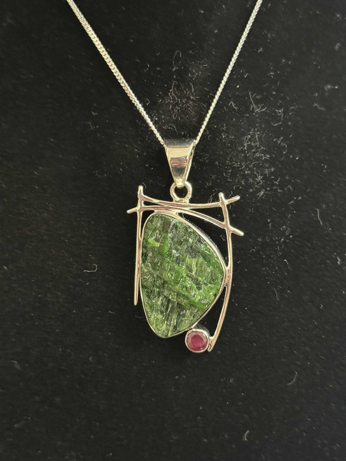 Chrome Diopside and Ruby