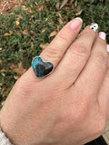 Chrysocolla heart ring size 6
