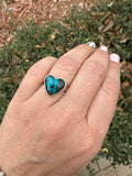 Chrysocolla heart ring size 8