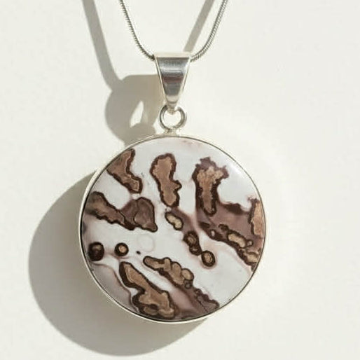 Coffee Bean Jasper Pendant set in 925 Sterling Silver