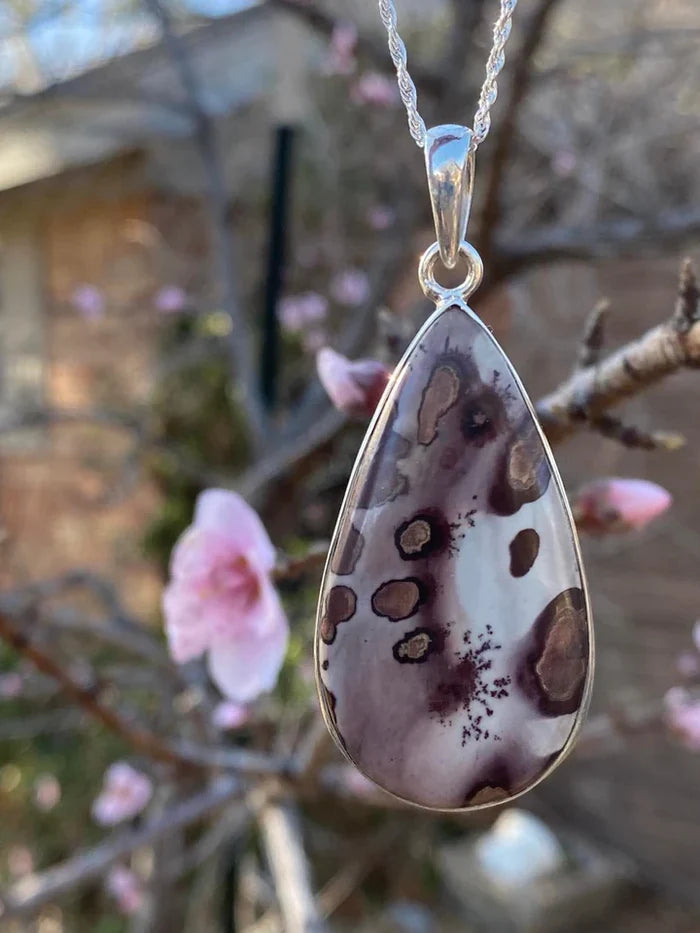 Coffee Bean Jasper Pendant set in 925 Sterling Silver