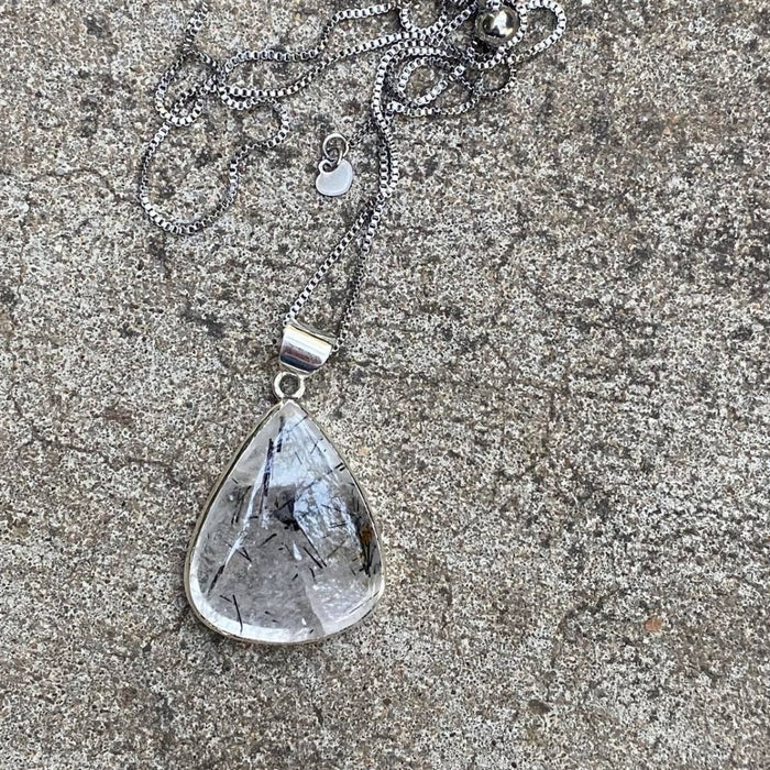 Cruella Tourmaline in Quartz ~ COMES WITH TWO CHAINS! 16" and 22" adjustable!