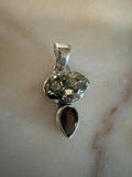 Cubic Pyrite with Smoky Quartz