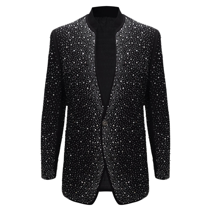 Culture Couture Embellished Blazer – Red Carpet Edition BLACK/SILVER - Dudes Boutique