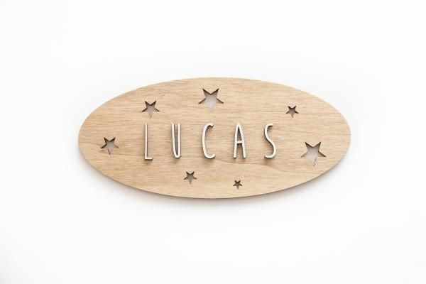 Customizable Plaque - Stars - Natural