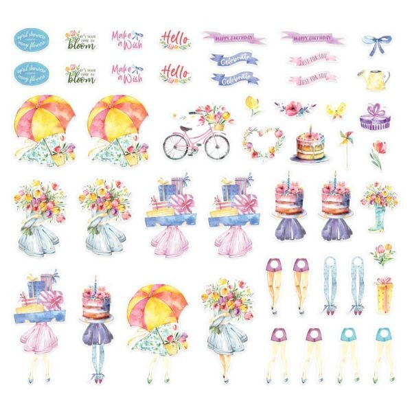 Dancin' Watercolor Celebrations Printed Die Cuts