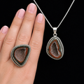 Druzy Agate Ring Size 9 and Pendant Necklace