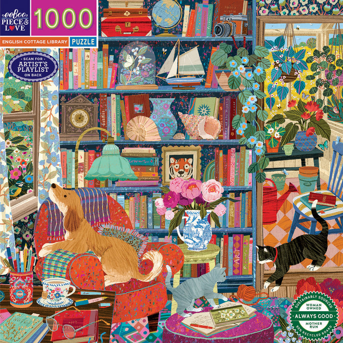 English Cottage Library eeBoo 1000 brikker puslespil