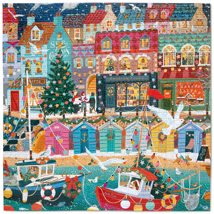 English Seaside Christmas 1000 brikker julepuslespil fra eeBoo