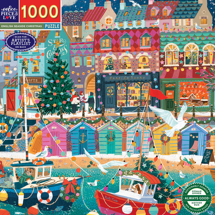English Seaside Christmas 1000 brikker julepuslespil fra eeBoo