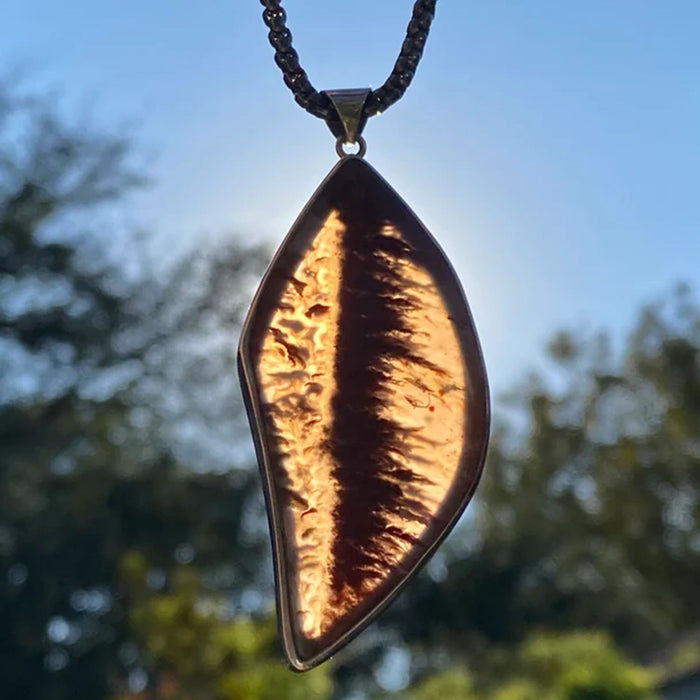 Flame Agate Pendant in 925 Sterling Silver – Nature's Frozen Fire