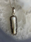 Freshwater Pearl Pendant with Sterling Silver Beaded Frame