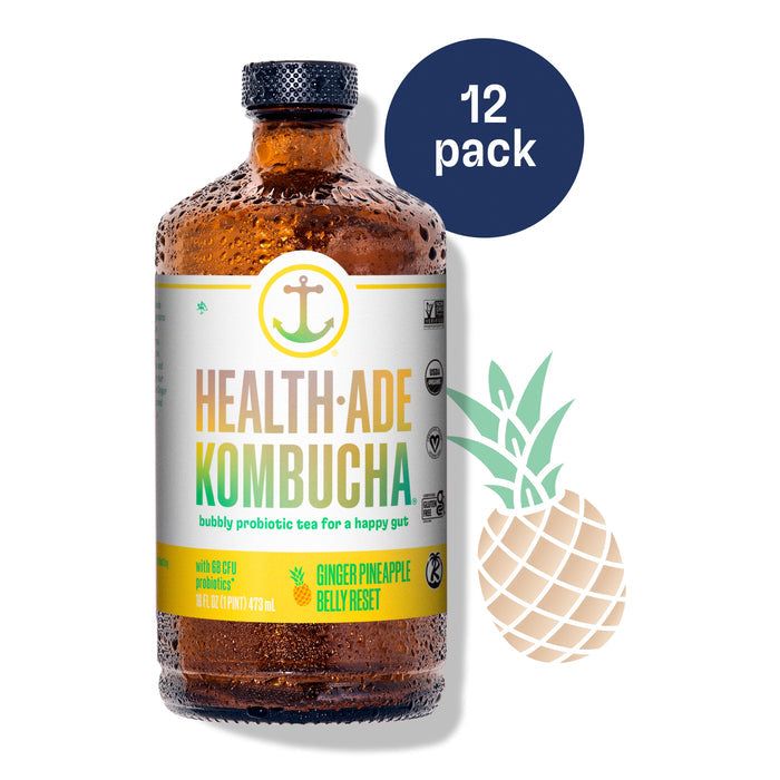 Ginger Pineapple Belly Reset Glow Up Kombucha Health-Ade