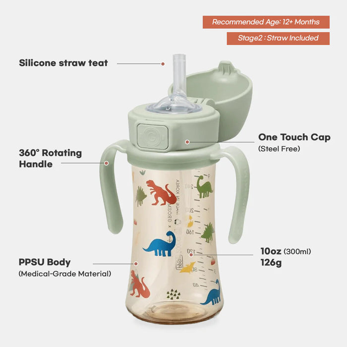 Grosmimi PPSU Straw Cup 6oz 12 Months+