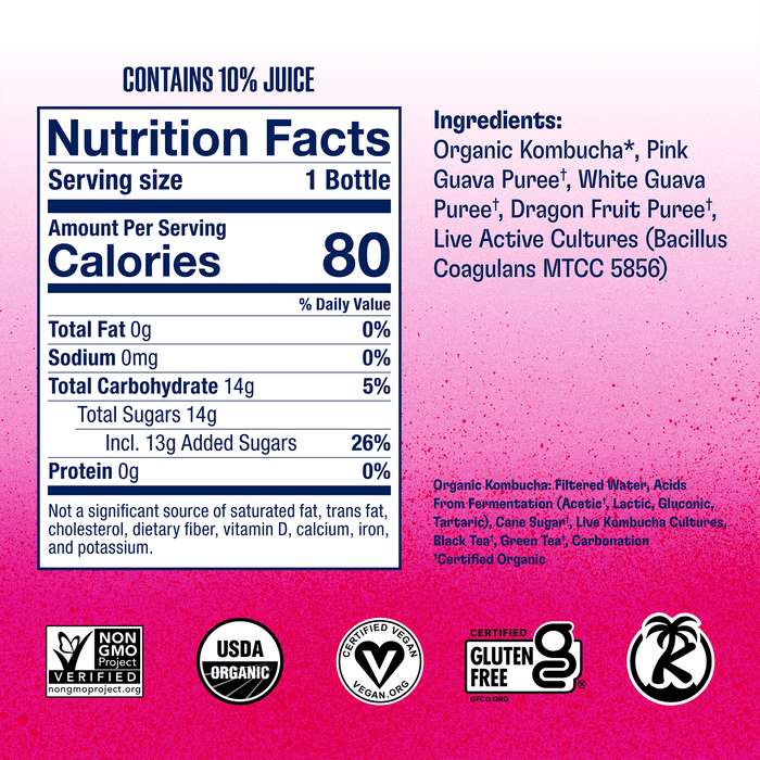 Guava Dragon Fruit Kombucha Health-Ade