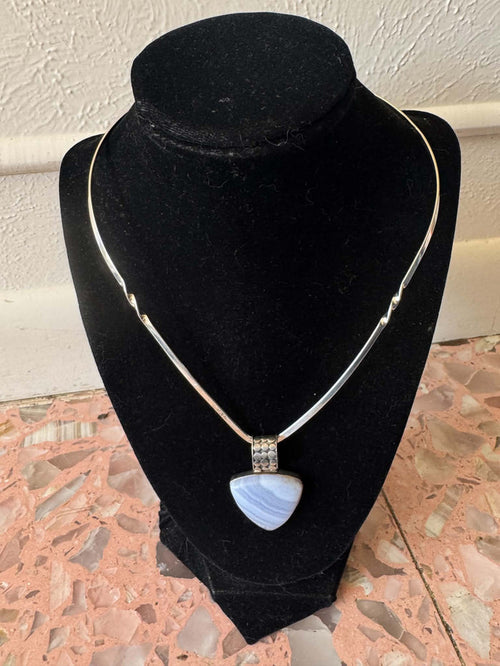 "Happy Place" Sterling Silver Collar Necklace