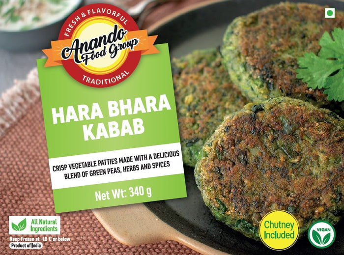 HARABHARA KEBAB WITH CHUTNEY 290G X 12 PACKS + (50G X 12 GREEN CHUTNEY)
