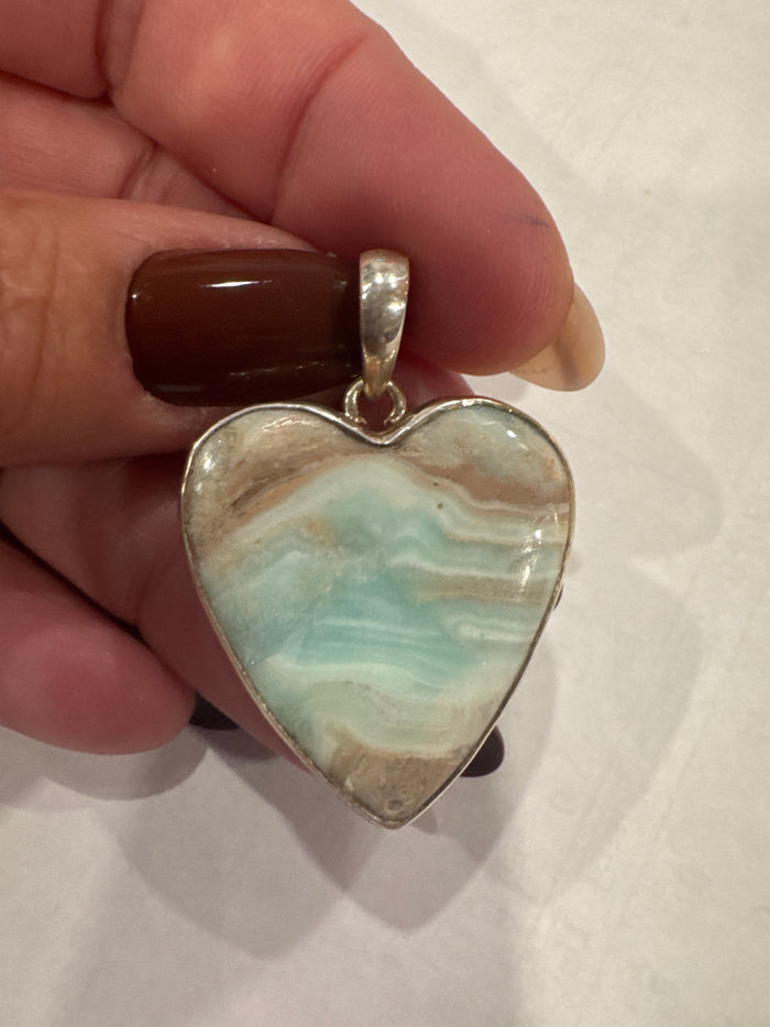 Heart Caribbean Calcite Pendant