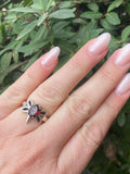 Hummingbird Garnet Ring Size 7