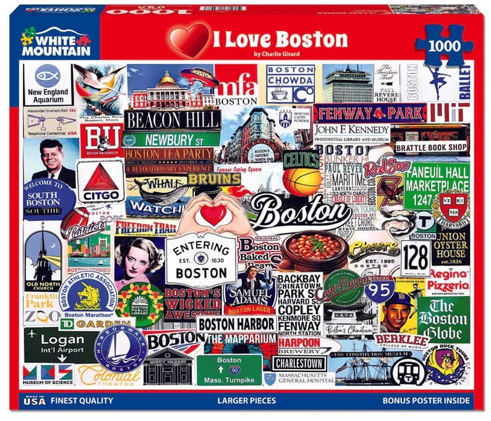 I Love Boston - 1000 Piece Jigsaw Puzzle