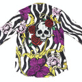 Barocco Men's Skull Rose Crystal Button Up Shirt - Dudes Boutique