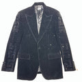 Barocco Black Milan Suede Crystal Blazer - Dudes Boutique