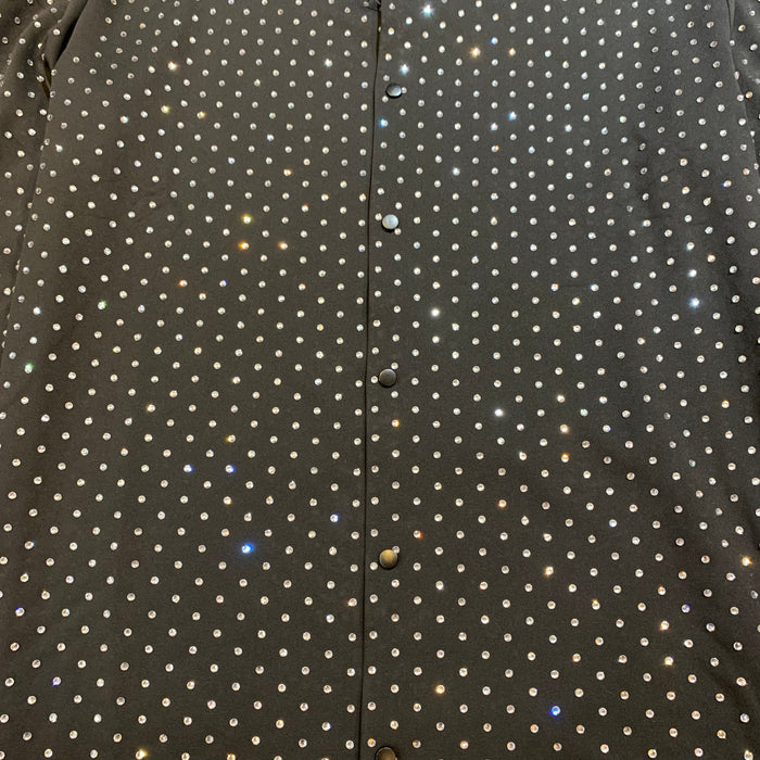 Barocco Black/Silver Fully Loaded Crystal Button Up Shirt - Dudes Boutique