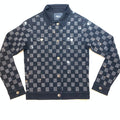 Barocco Black Silver Full Checkered Crystal Jacket - Dudes Boutique