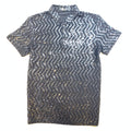 Barocco Jet Black Diamond Sequin Polo Shirt - Dudes Boutique