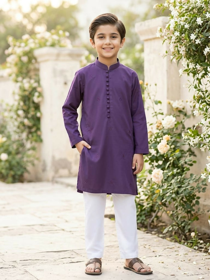 J pardesi - Purple Embroided Boti (Boys)