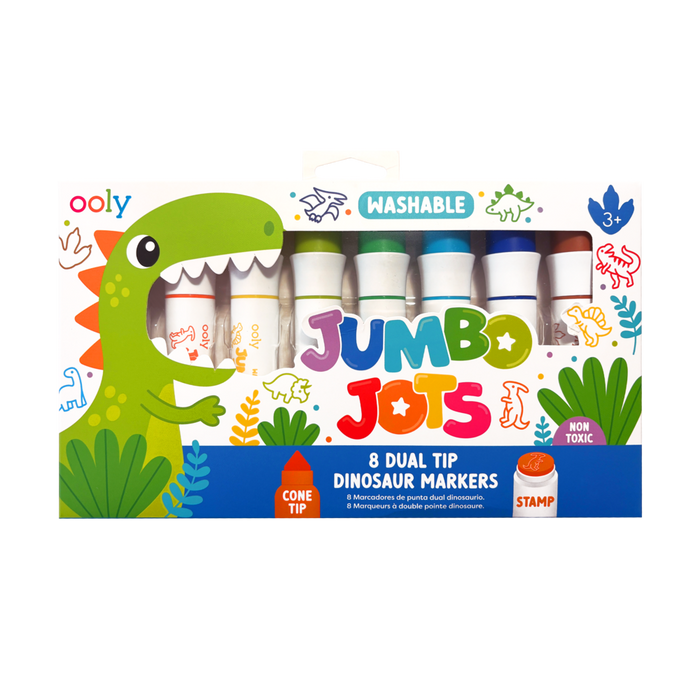 Jumbo Jots Dual Tip Dinosaur Stamp Markers - Set of 8 – OOLY