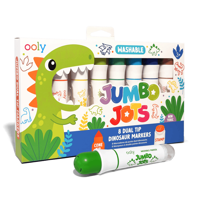 Jumbo Jots Dual Tip Dinosaur Stamp Markers - Set of 8 – OOLY