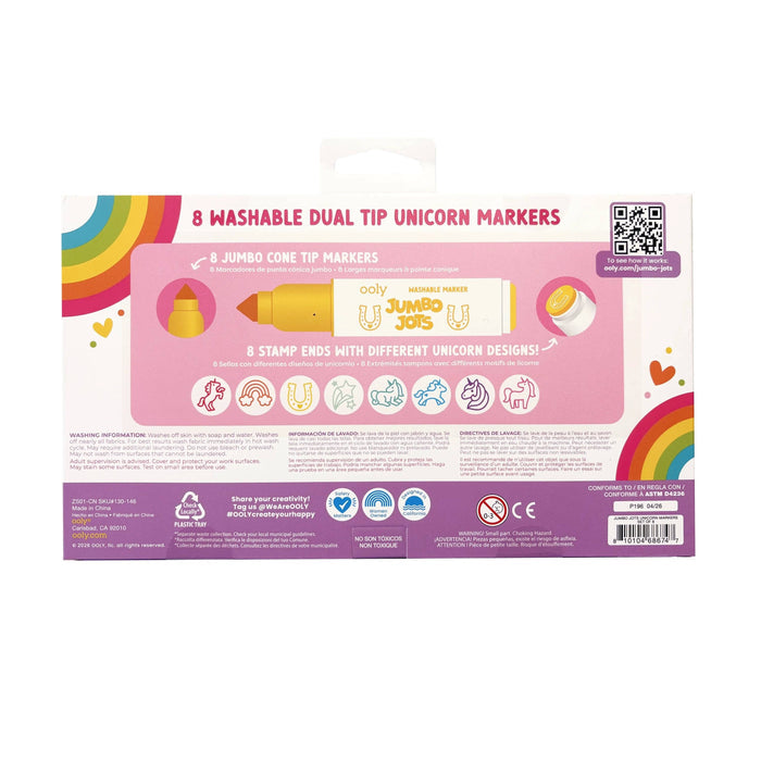 Jumbo Jots Dual Tip Unicorn Markers - Set of 8 – OOLY