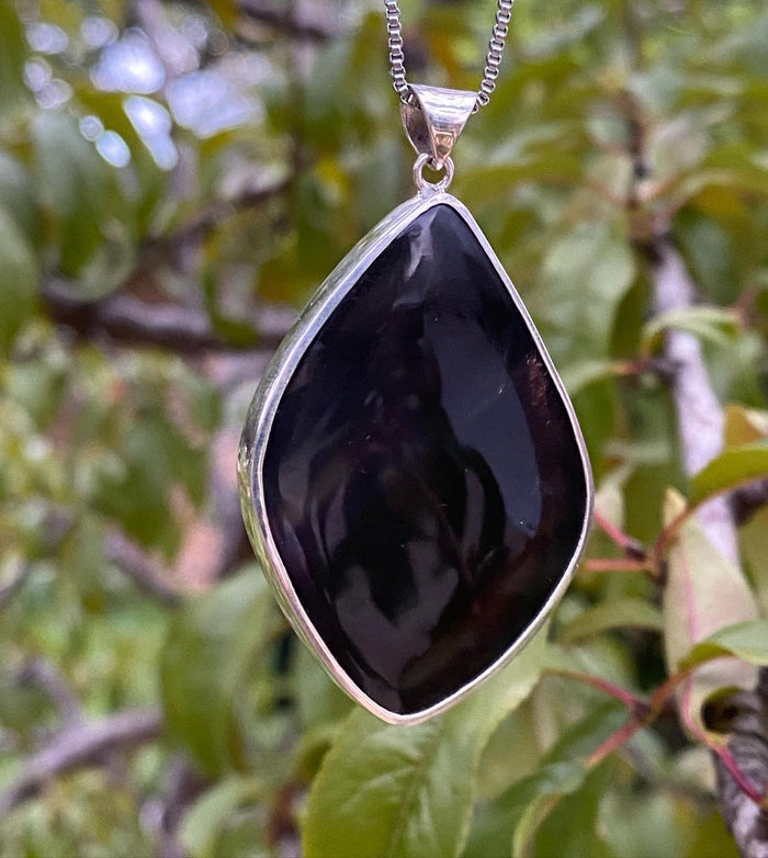 Look at All Pictures!!! Black Banded Obsidian Pendant