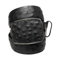 Los Altos Black Ostrich Quill Belt with Metal Buckle - Dudes Boutique