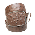 Los Altos Brown Ostrich Quill Belt with Metal Buckle - Dudes Boutique