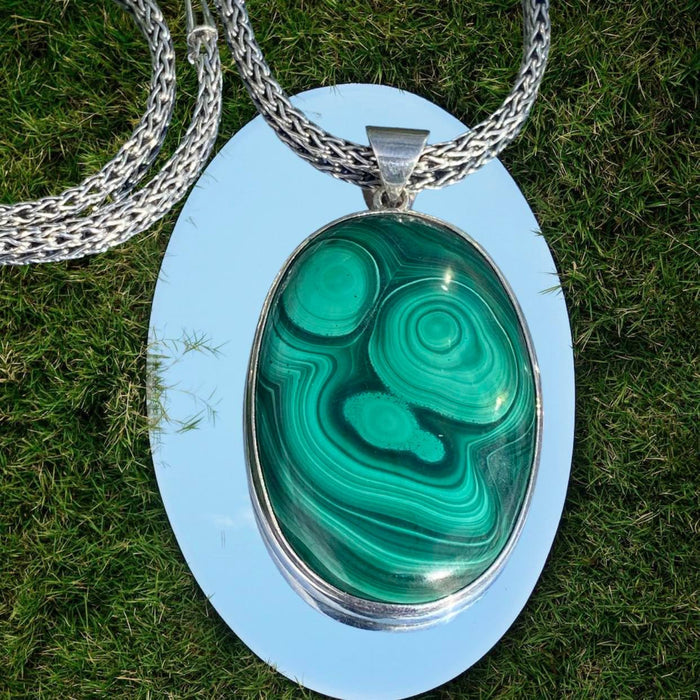Malachite Set in 925 Sterling Silver