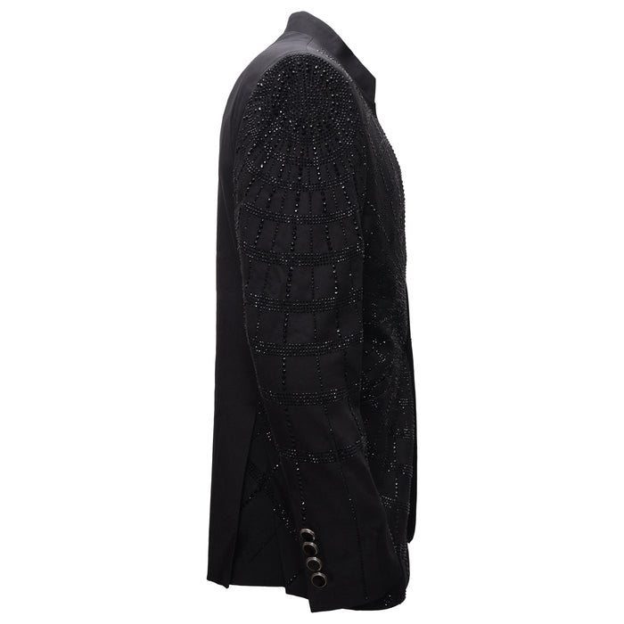 Mandala Blazer Jacket-BLACK/BLACK - Dudes Boutique