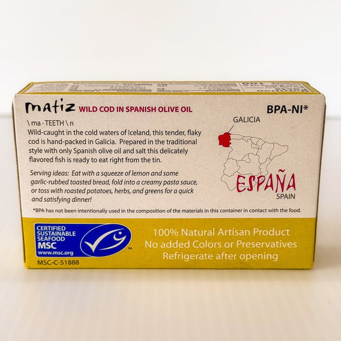 Matiz Wild Cod in Spanish Olive Oil - Etto Pasta