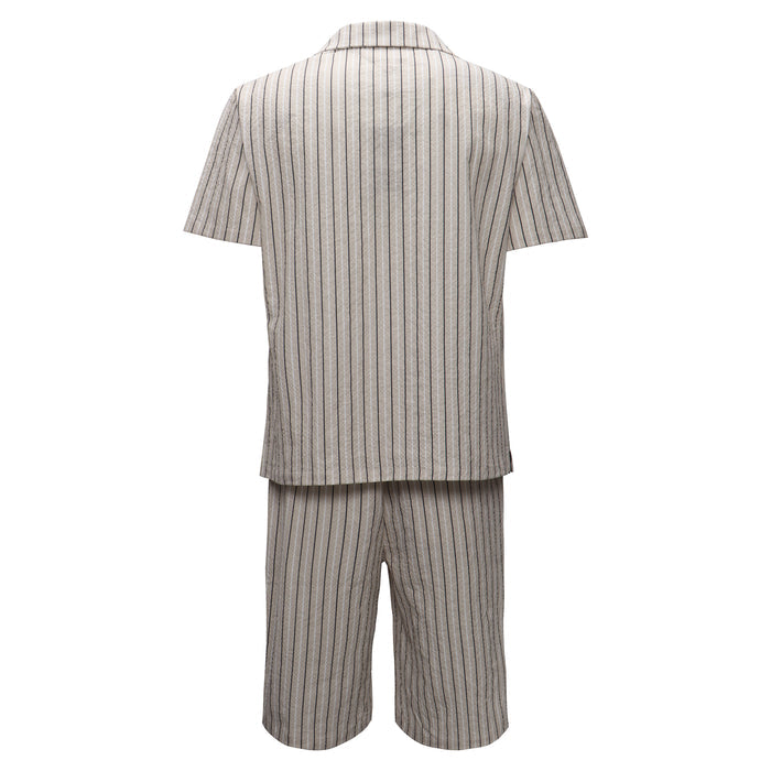 Men’s Classic Striped Lounge Set BEIGE - Dudes Boutique