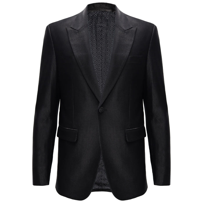 Men’s Elegant Black Textured Blazer BLACK